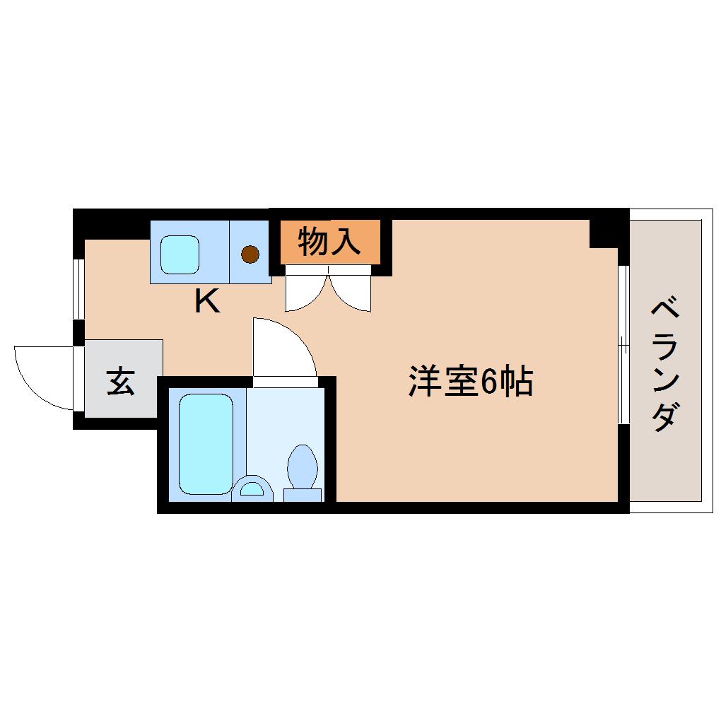 シャンクレール奈良(1K/1階)の間取り写真