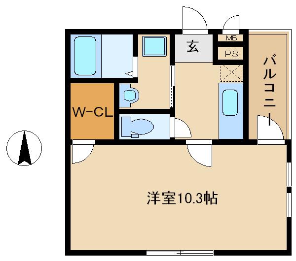 フジパレス立花町2番館(1K/3階)の間取り写真