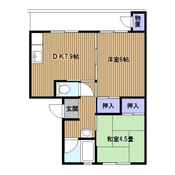 戸塚深谷(2DK/5階)の間取り写真