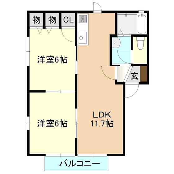 サンステージ・ベル(2LDK/1階)の間取り写真