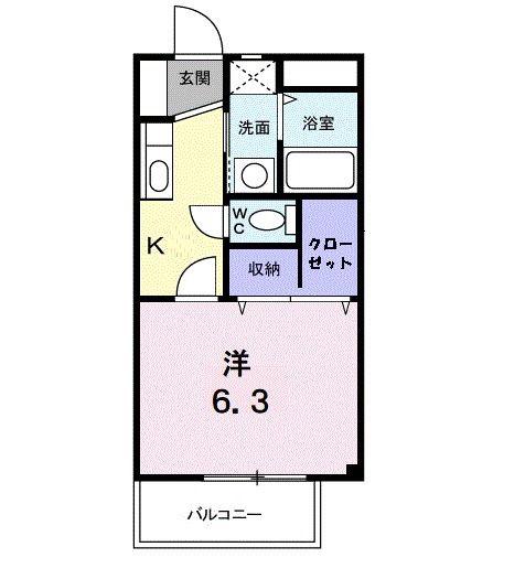 グランベールMAKOTO(1K/1階)の間取り写真
