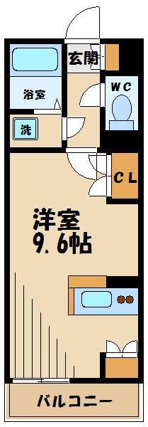 レオネクストレーヴ(ワンルーム/1階)の間取り写真