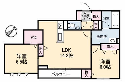 SALTE(2LDK/2階)の間取り写真