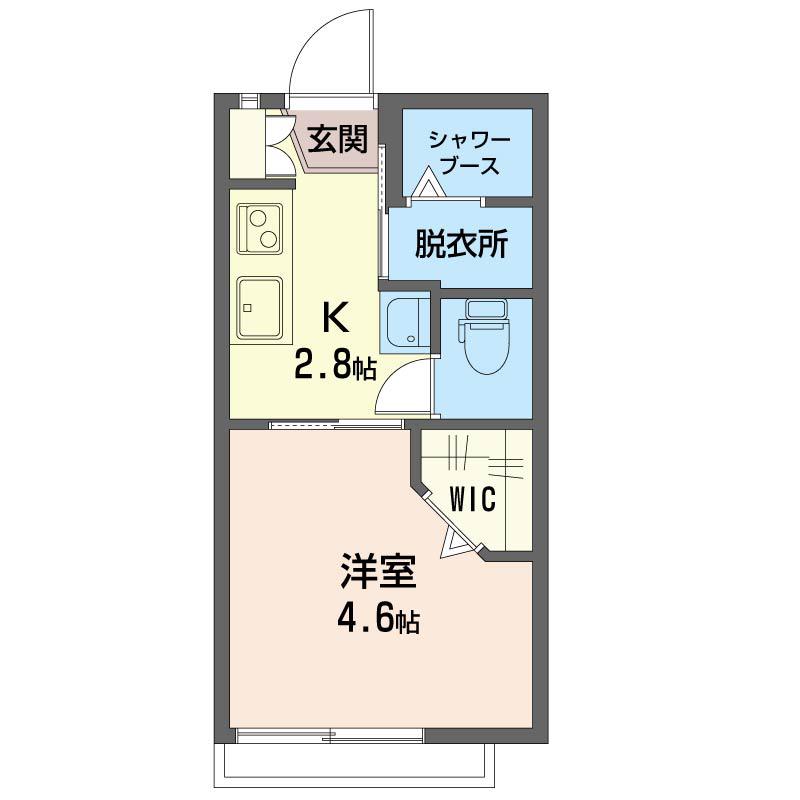 アローハイツ北嶺(1K/1階)の間取り写真