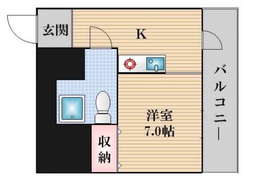 アメニティ敷津(1K/3階)の間取り写真