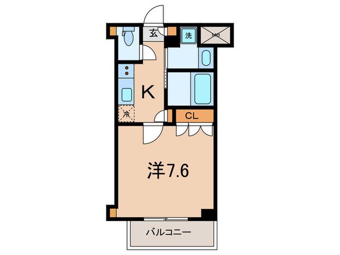 ラグゼナ横浜鶴見II(1K/3階)の間取り写真