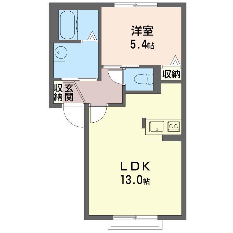 さくらLIFE(1LDK/2階)の間取り写真