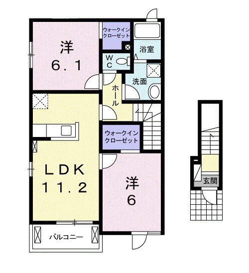 カレント昭和(2LDK/2階)の間取り写真