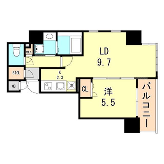 S-RESIDENCE神戸元町(1LDK/11階)の間取り写真