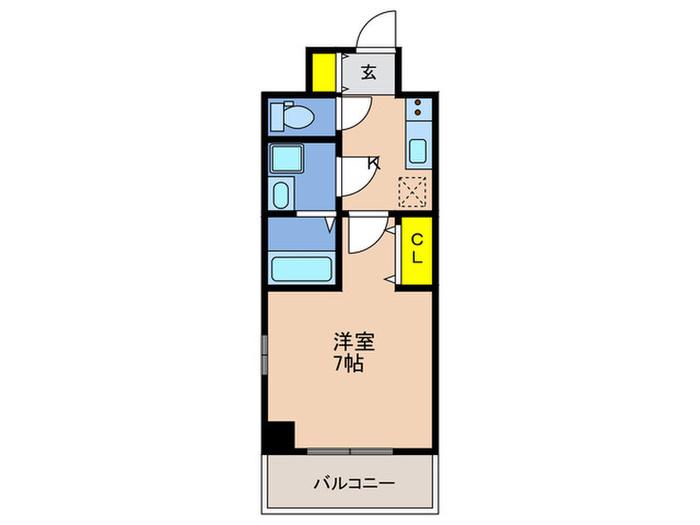 エスリード神戸元町ヒルズ(1K/4階)の間取り写真