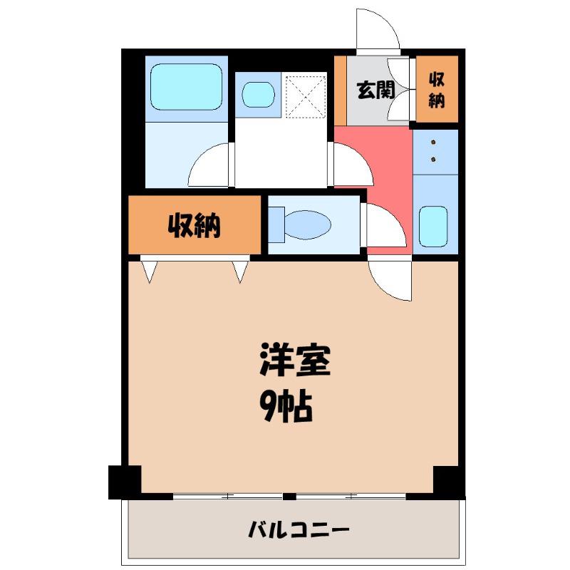 エターナル I棟(1K/3階)の間取り写真