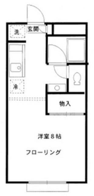 フィルコート青柳(1K/2階)の間取り写真
