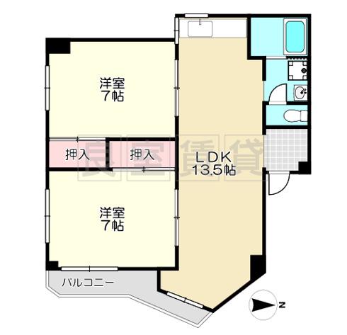 ST PLAZA ARAHATA(2LDK/5階)の間取り写真