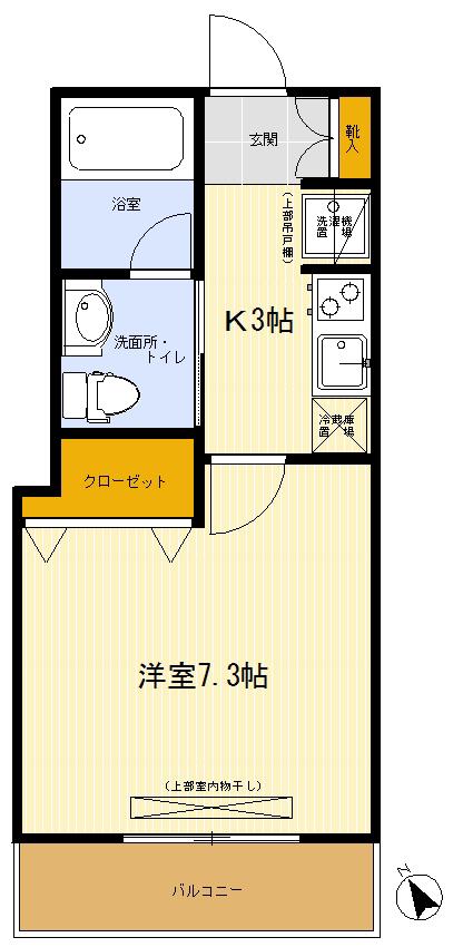 エスポワール(1K/4階)の間取り写真