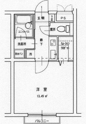 ミレーニア佐賀(1K/3階)の間取り写真