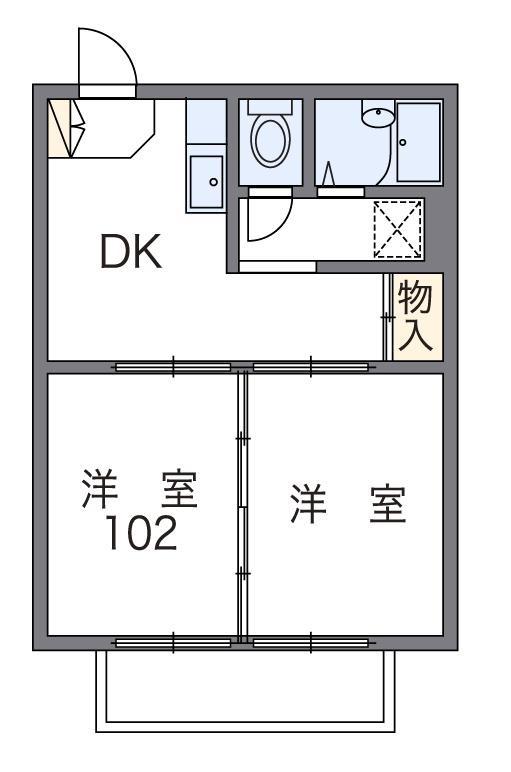 NEOハイム(2DK/1階)の間取り写真