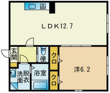 グランテラス西綾瀬(1LDK/1階)の間取り写真