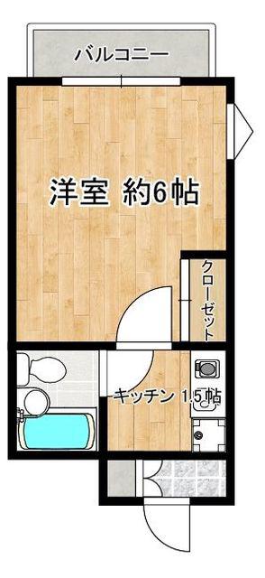 シティパレス九大前PARTII(1K/4階)の間取り写真