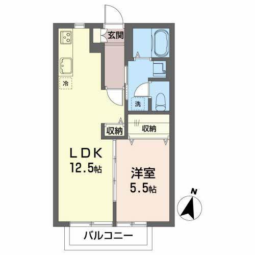 パレルージュA(1LDK/2階)の間取り写真