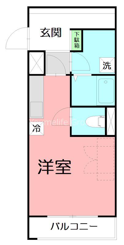 エクレール アクシス(1K/1階)の間取り写真