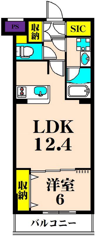 LIEN(1LDK/2階)の間取り写真