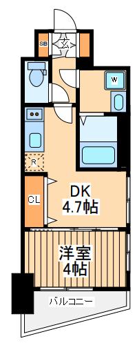 エステムプラザ横濱関内(1DK/6階)の間取り写真