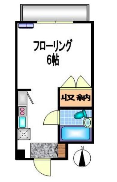 エステート富士見(1K/3階)の間取り写真
