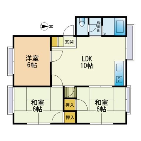 レピュート三苫A(3LDK/2階)の間取り写真
