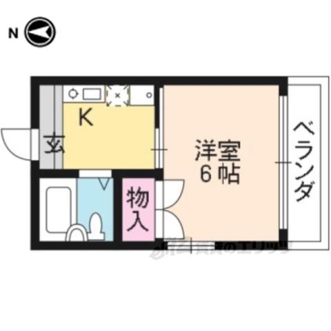 PLAISIR北山(1K/3階)の間取り写真