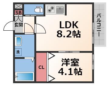 H-MAISON平野I(1LDK/1階)の間取り写真