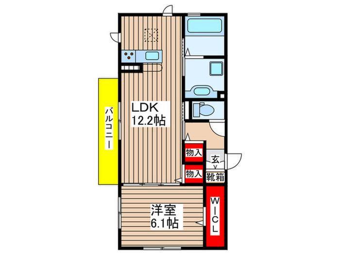 ココット(1LDK/3階)の間取り写真