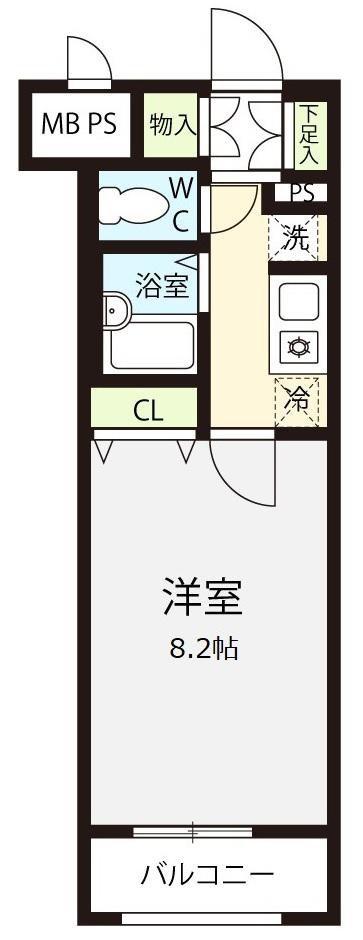 日神パレステージ御徒町II(1K/10階)の間取り写真
