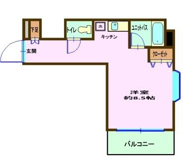 コーポサンライフ井土ヶ谷第二(ワンルーム/4階)の間取り写真