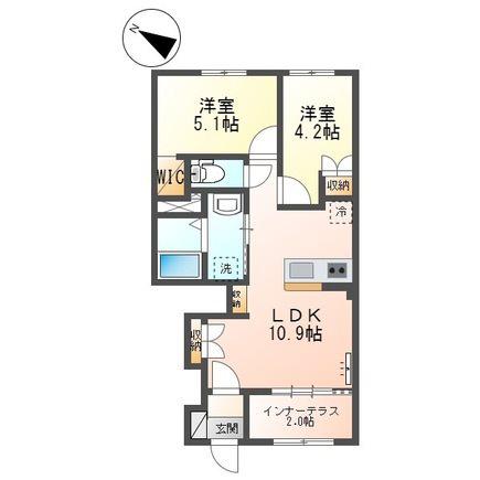 MOKA(2LDK/1階)の間取り写真