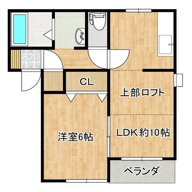 ワイズNS(1LDK/2階)の間取り写真