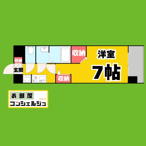 パルティール黒川本通(1K/2階)の間取り写真