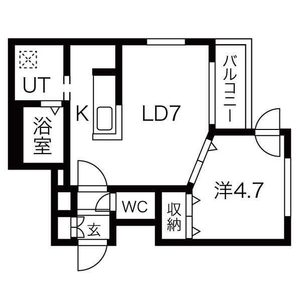 MYプラザSETTE(1LDK/2階)の間取り写真