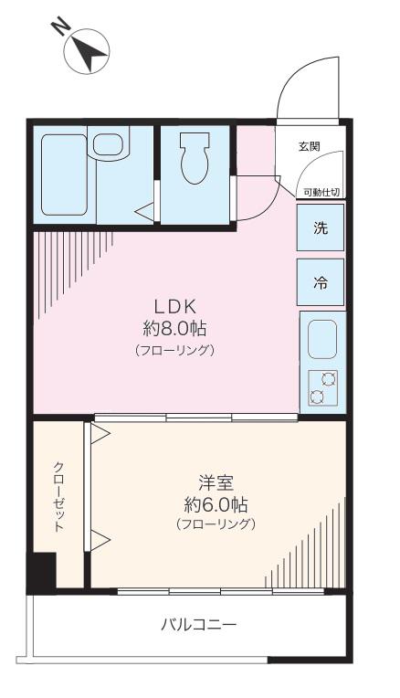 白山シルクハイツ(1LDK/2階)の間取り写真