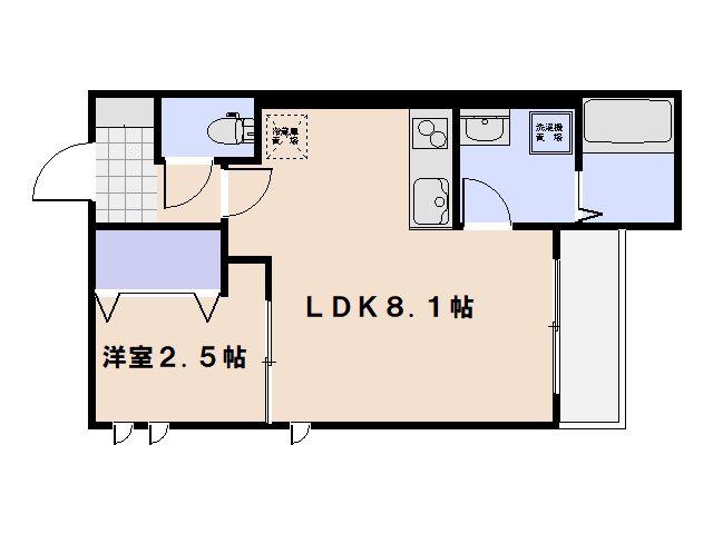  REGALESTーSMART 五日市中央(1LDK/1階)の間取り写真