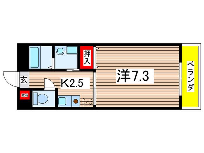 マルキース川名(1K/1階)の間取り写真