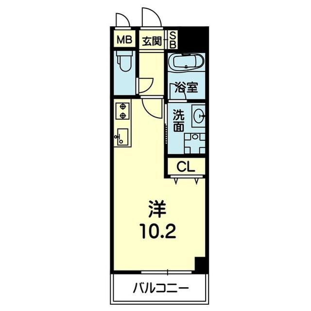 MON REVE九学通(ワンルーム/3階)の間取り写真