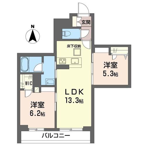 クリスフォート(2LDK/1階)の間取り写真