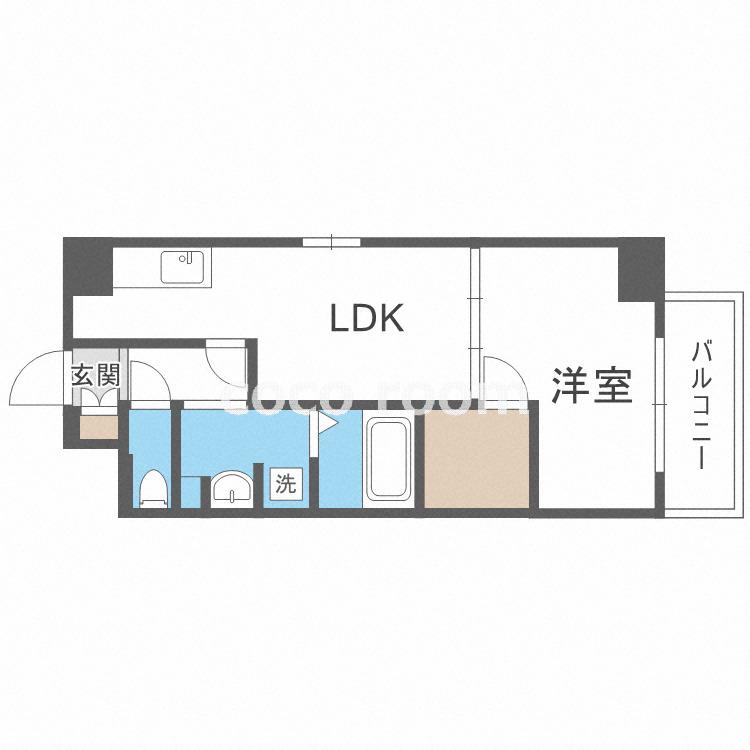 アプリーレ堺筋本町(1LDK/14階)の間取り写真