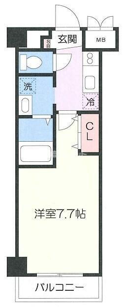 WELL(1K/2階)の間取り写真