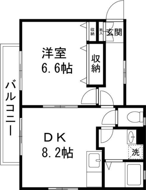 メゾン千草(1LDK/2階)の間取り写真