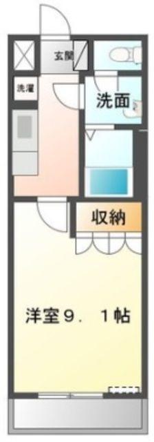 パークサイド(1K/1階)の間取り写真