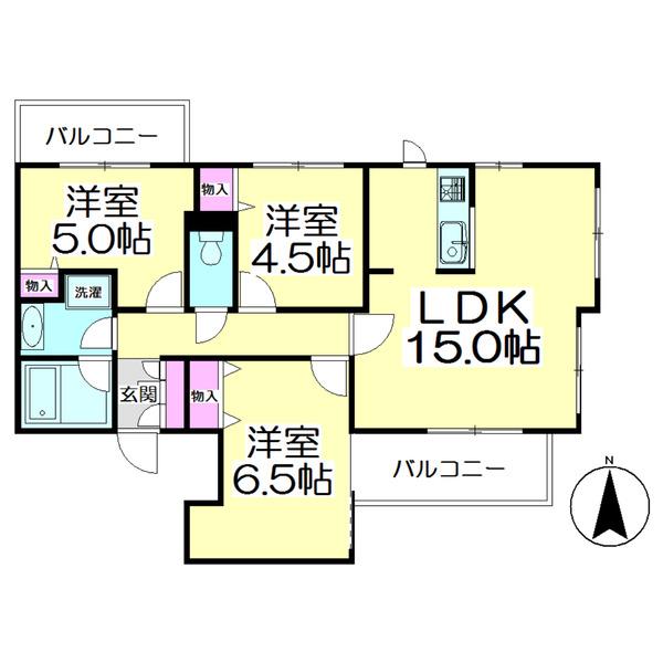 さくらマンション(3LDK/4階)の間取り写真