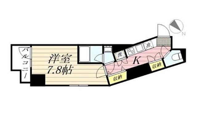 グランパセオ麻布十番(1K/6階)の間取り写真