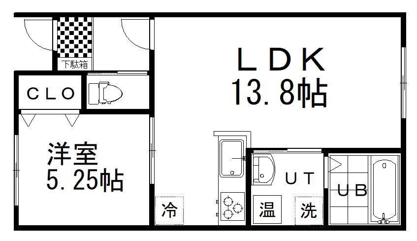 EVER LASTING QUINZE(1LDK/1階)の間取り写真