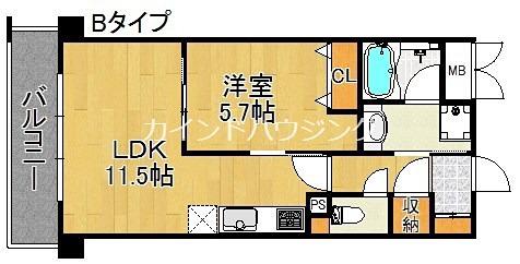 LAVIS ラヴィ(1LDK/5階)の間取り写真